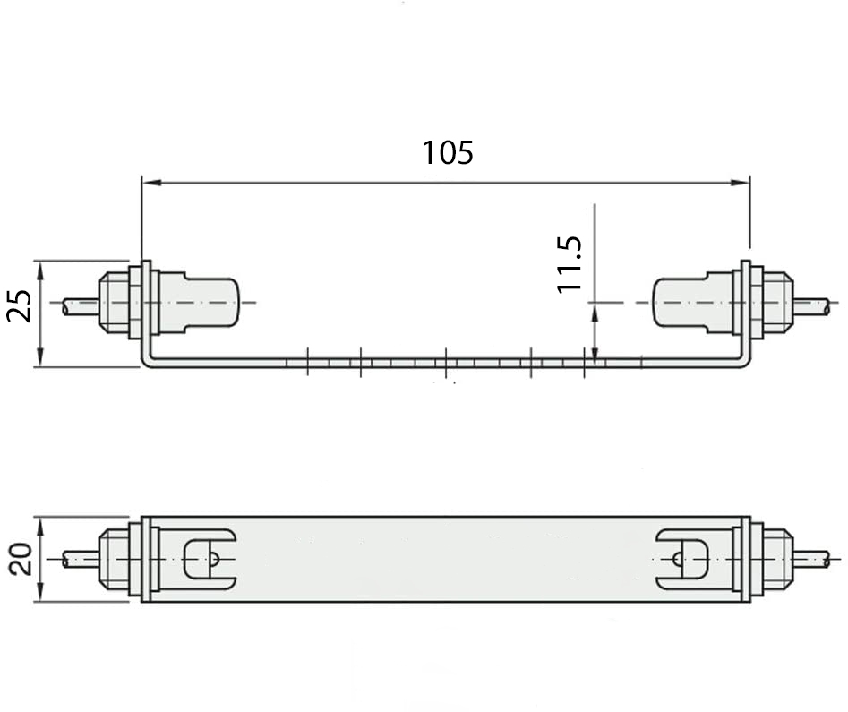 R7s Fassung für 78 mm Halogenstab und LED mit 23 cm Anschlusslitze
