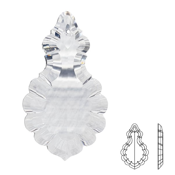 Klassisches Kristall Pendeloque 78x45mm kristallklar CLASSIC No.4