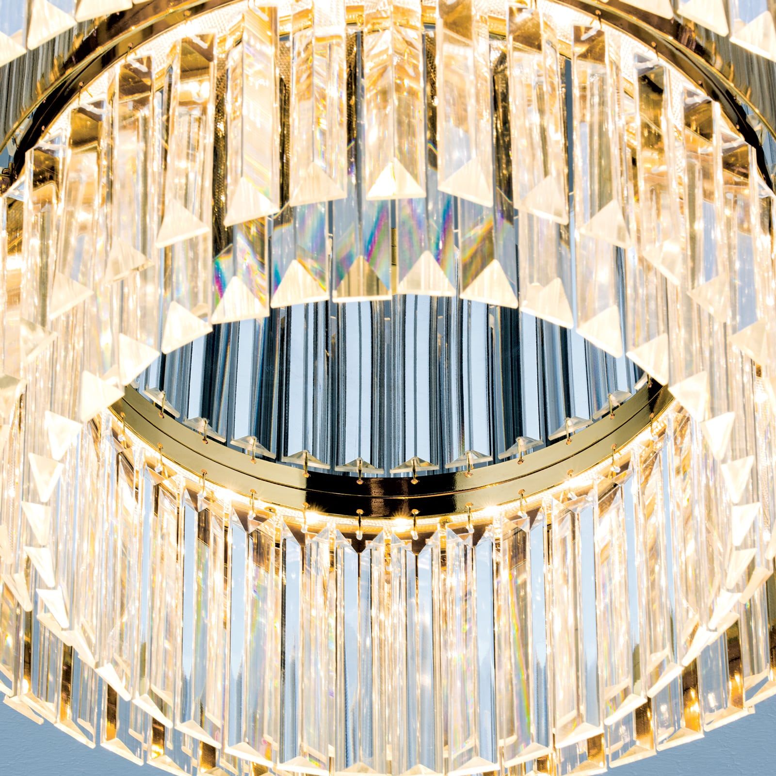 LED Kristall Deckenleuchte PRISM ø 55cm 24k dimmbar vergoldet