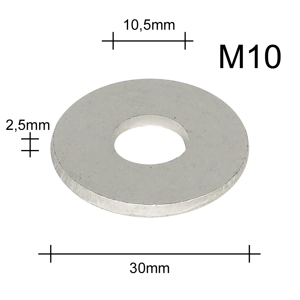 Unterlegscheibe für M10 (A2 - DIN 9021), 0,27 €