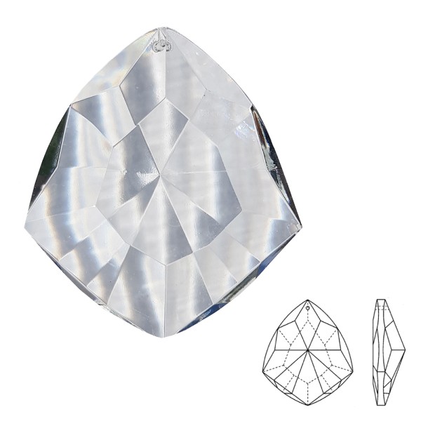 Klassische Kristall Mandel 63x57mm kristallklar 1-Loch CLASSIC No.10