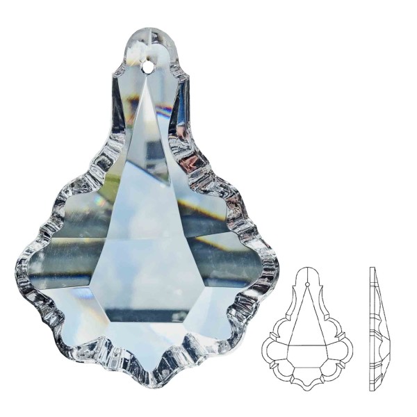 Bleikristall Pendeloque Valérie BRILLIANCE 1-Loch Kristallklar No.902
