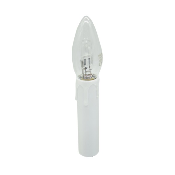 E14 Kerzenhülse Weiß mit Tropfen ø 24/26mm Kunststoff