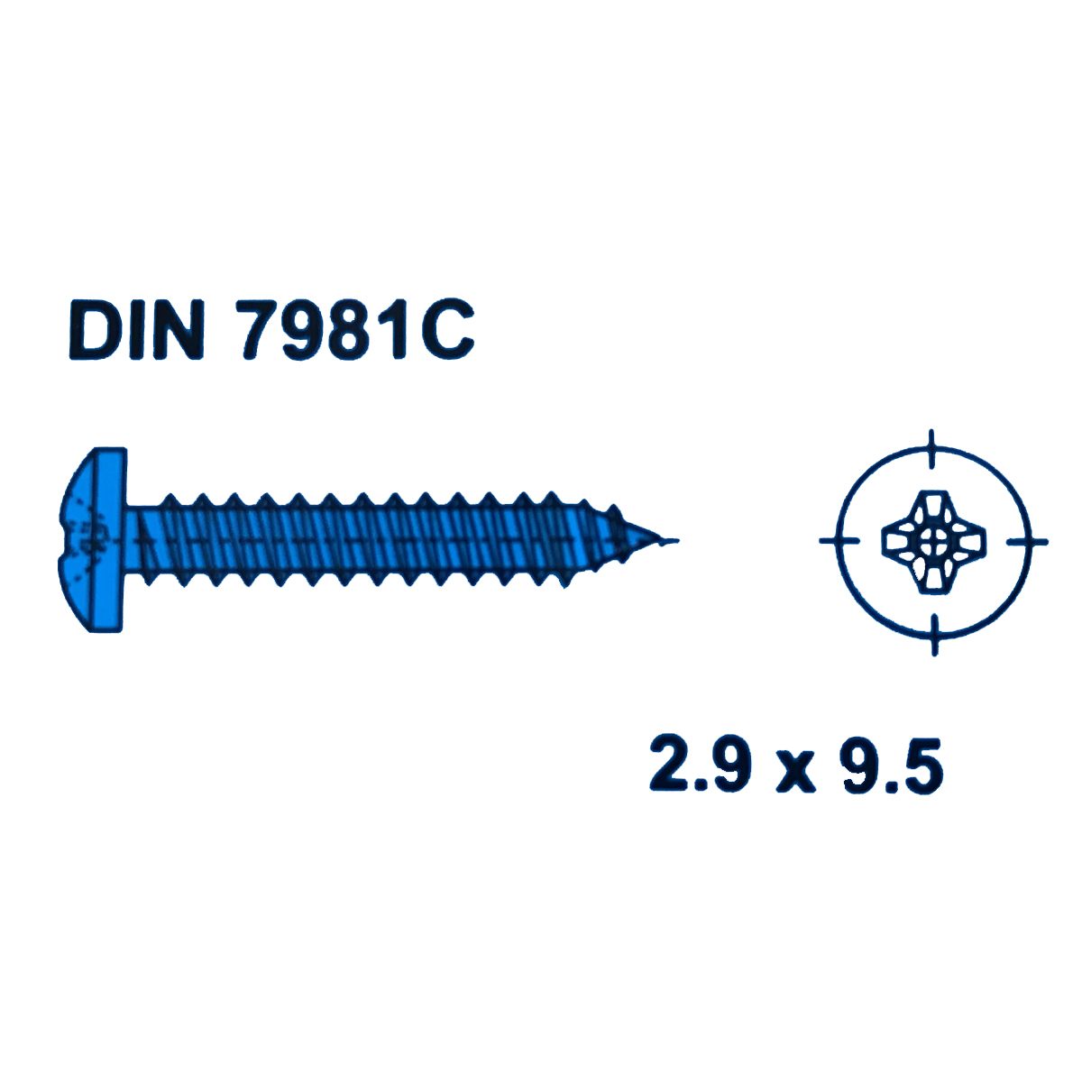 DIN 7981 C, Linsen-Blechschraube, ST 3,9x9,5, ST, verzinkt
