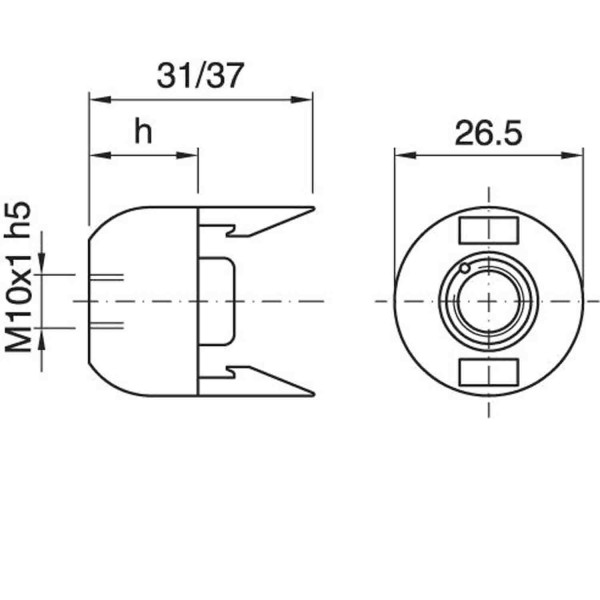E14 Sockel Transparent steckbar M10x1 Version-B