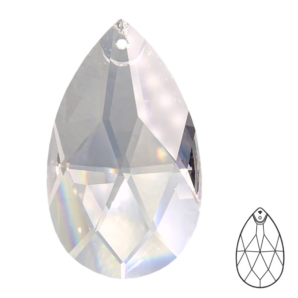 Bleikristall Wachtel Rautenschliff BRILLIANCE 1-Loch Kristallklar No.872