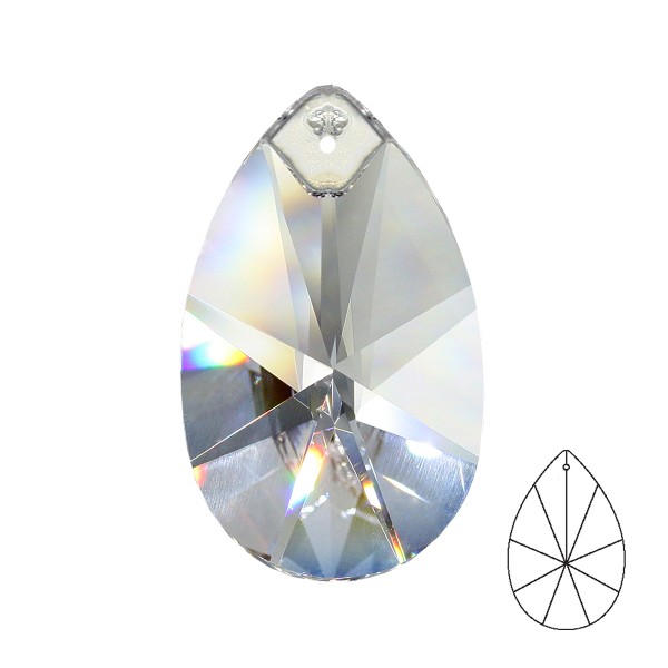 Bleikristall Wachtel BRILLIANCE Sternschliff 1-Loch Kristallklar No.873